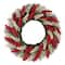 22" Red & White Heather Wreath by Celebrate It™